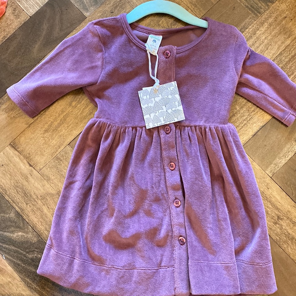 Kate Quinn NWT purple velvety dress 12-18m